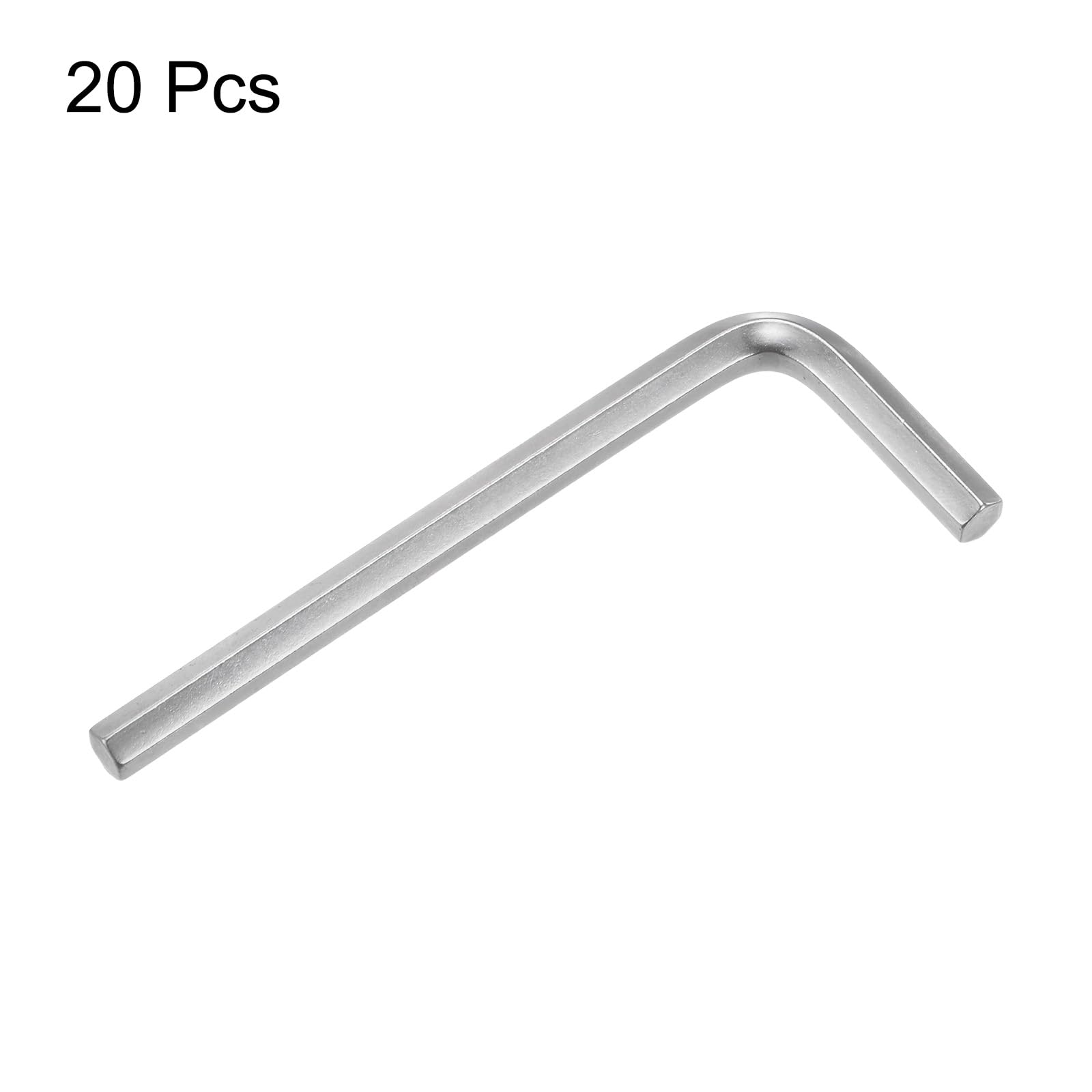 QUARKZMAN 20 Piezas de Llave Hexagonal de 6 mm, Llave Hexagonal en Forma de L de Acero Cromado Vanadio para Reparaciones en el Hogar, Tono Plateado