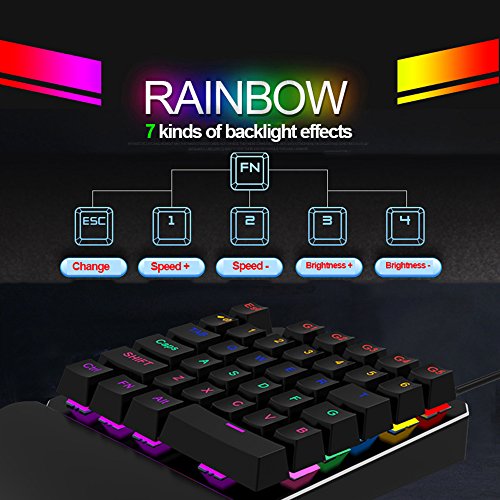 Einhand-Gaming-Tastatur von LexonElec mit mechanischen Tasten