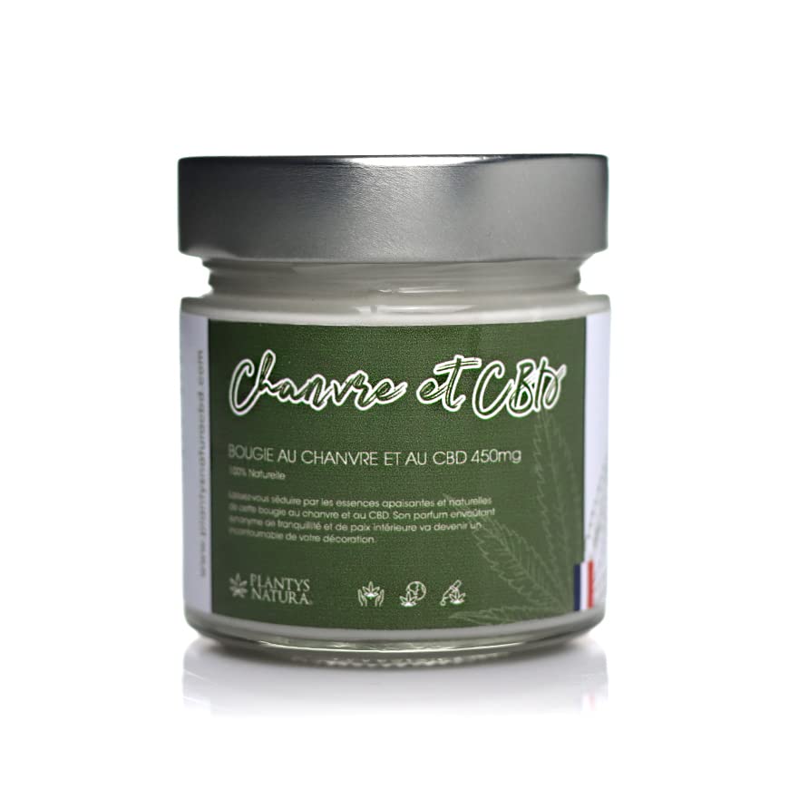 Bougie parfumée chanvre naturelle cire végétale ambiance maison 40h