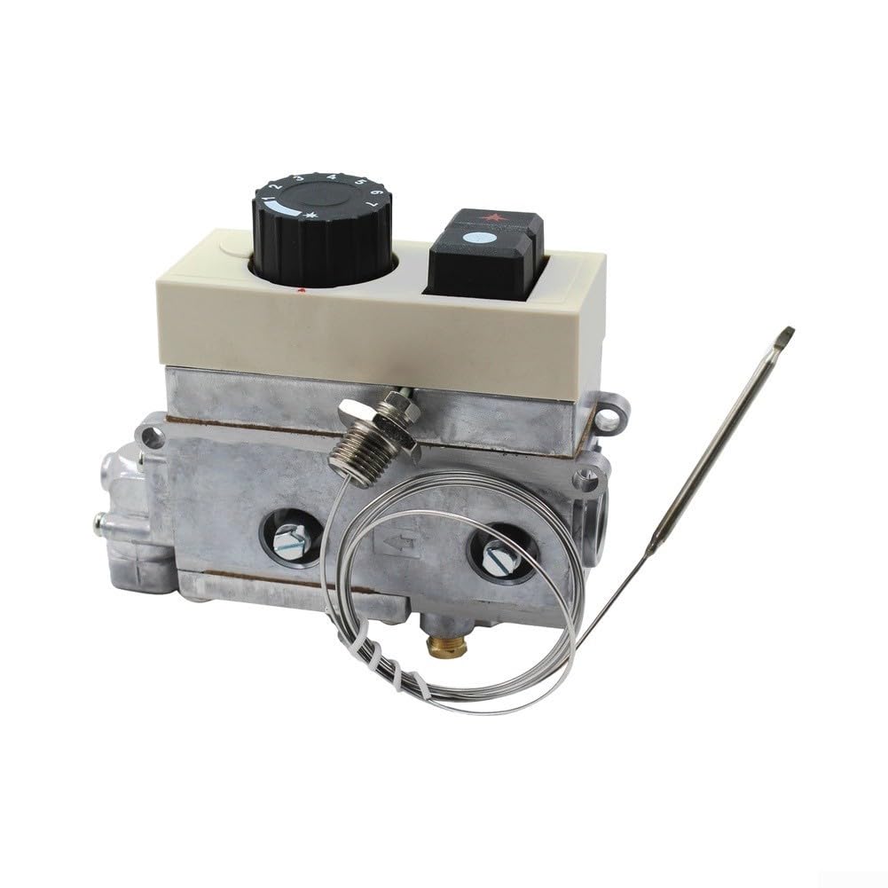 Válvula termostática de freidora de 100-340 °C, control de temperatura constante con regulador de gas de seguridad para monitor de llama, para piezas de repuesto de freidoras, diseño de plástico