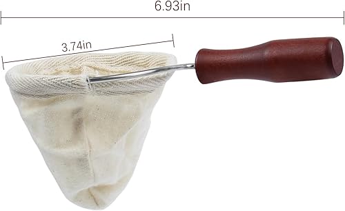 Miniatura 2 de AUEAR, Filtro de café con mango de madera, bolsa de tela de franela para café, filtro de calcetín
