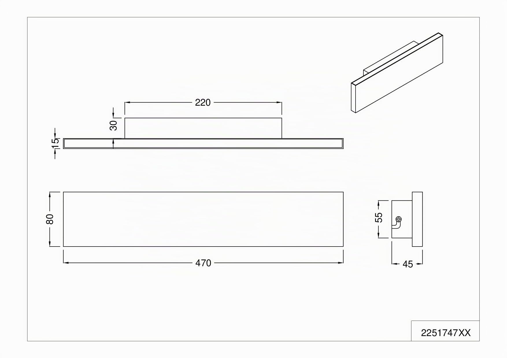 Flache LED Wandlampe CONCHA Up and Down Light mit Switch Dimmer in Anthrazit Grau - für eine angenehme Innenbeleuchtung