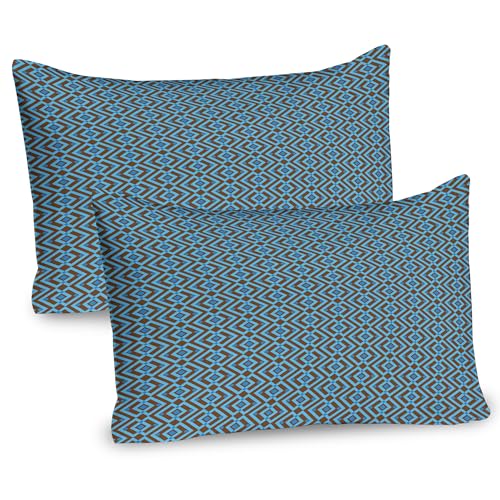 Ambesonne Geometric Pillow Sham Set of 2, Entwined Nested Vertical Square Pattern Chevron Abstract Art Print, Quality Microfiber Bedding Item for All Seasons, 26