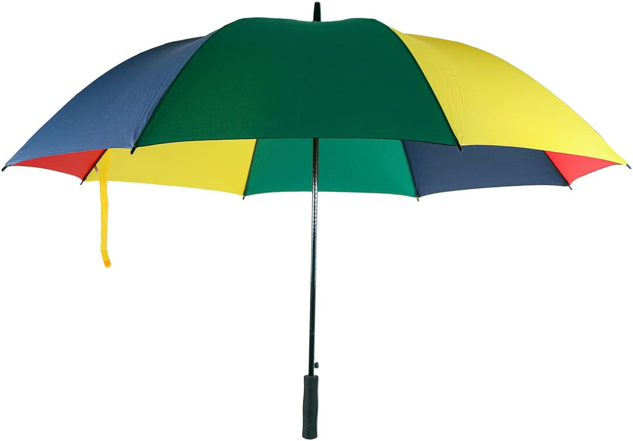 Player Supreme 62" Single Canopy Golf Umbrella (Multicolor - Red, Yellow, Green, Blue)