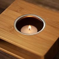 Vista 3 de Calentador de platos de café para el hogar, tetera iluminada con velas, tetera con base de calefacción, estufa cálida, para tetera de vidrio y otros