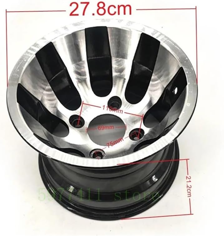 10-inch Aluminum Alloy Front and Rear Wheels for Four-wheel Vehicles, ATV, Go-karts, Tires22/20X10-10 23/21X7-10 motorcycle accessories(A rear wheel)