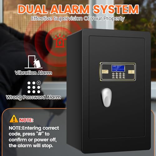 5.3 Cuft Extra Large Home Safe Fireproof Waterproof, Heavy Duty Fireproof Safe Box with Fireproof Bag, Programmable Keypad and Inner Lock Box, Digital Security Safe for Document Firearm Medicine