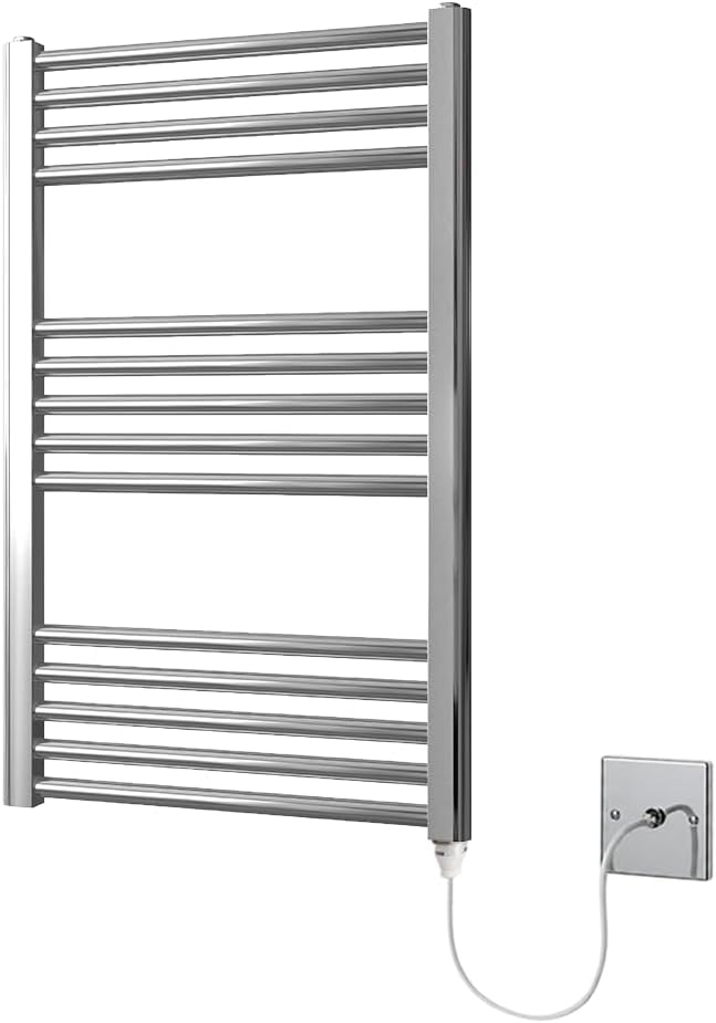 500w x 800h Electric Straight Heated Chrome Towel Rail Bathroom Radiator