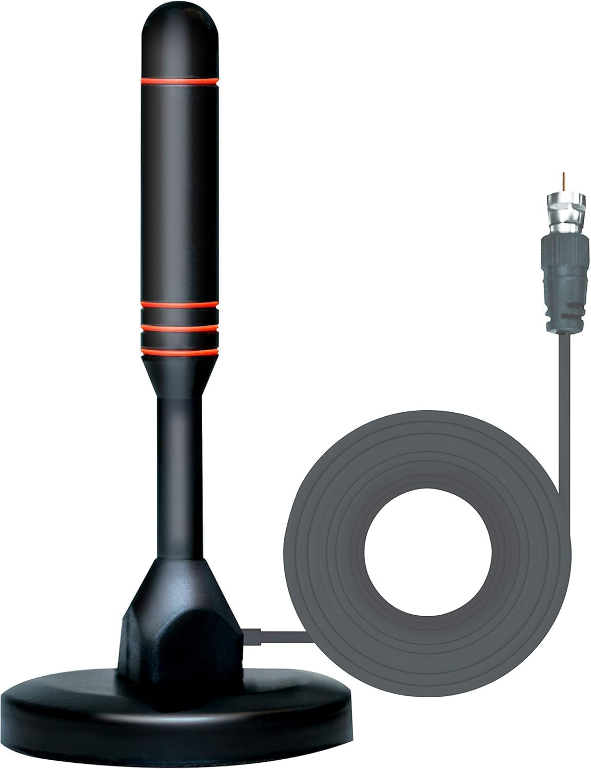 Digital HDTV Antenna - includes Magnetic Base and Coaxial Cable - 50 Mile Range - Indoor or Outdoor