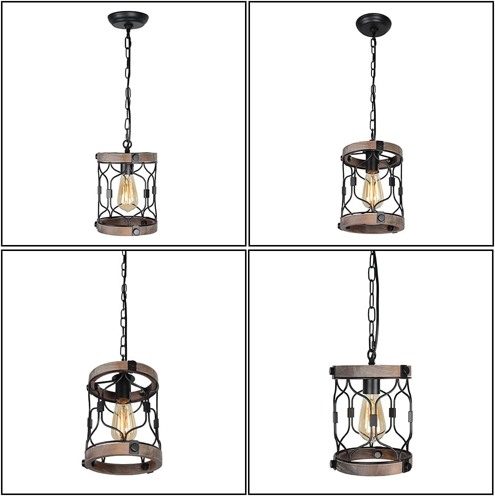 Big Sale Beuhouz Round Wood Hanging Lantern Pendant Light, 1-Light Small Rustic Farmhouse Kitchen Island Light Fixture Black Metal Industrial Cage Entryway Porch Light Edison E26 8063 Limited Stock Beuhouz Round Wood Hanging Lantern Pendant Light, 1-Light Small Rustic Farmhouse Kitchen Island Light Fixture Black Metal Industrial Cage Entryway Porch Light Edison E26 8063