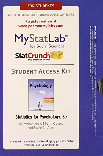 Statistics for Psychology -- NEW MyLab Statistics with Pearson eText Access Code 6th Edition