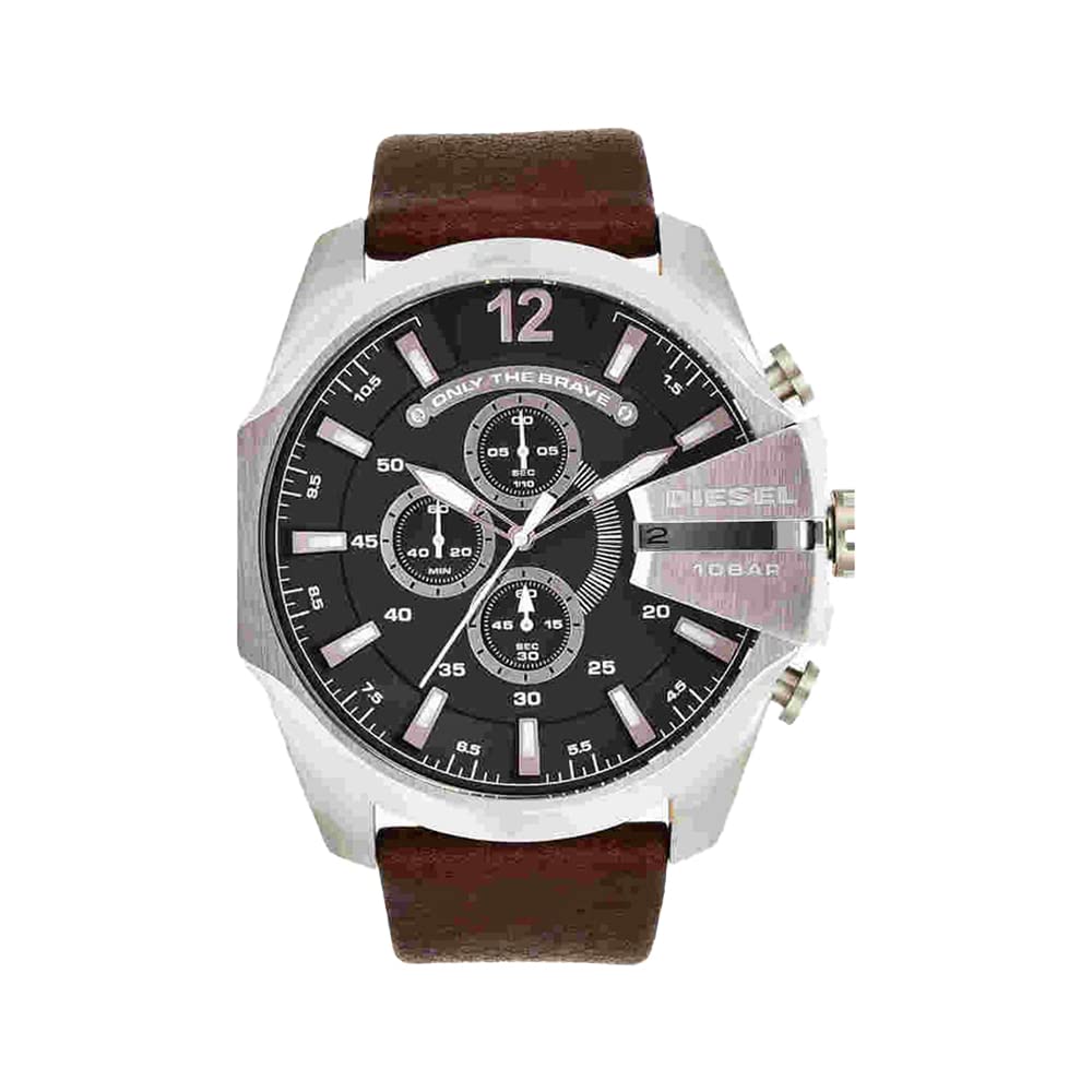 Diesel Leather Mega Chief Analog Gray Dial Men Watch-Dz4290T, Brown Band (B09R49MCF2) Amazon Price History, Amazon Price Tracker