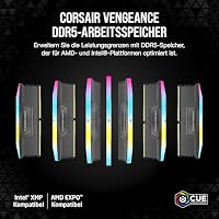 CORSAIR Vengeance RGB DDR5 32GB (2 x 16GB) Bis zu 6000MHz CL38-44-44-96 1.35V Intel XMP 3.0 AMD EXPO Desktop-Arbeitsspeicher - Grau – Ansicht 2