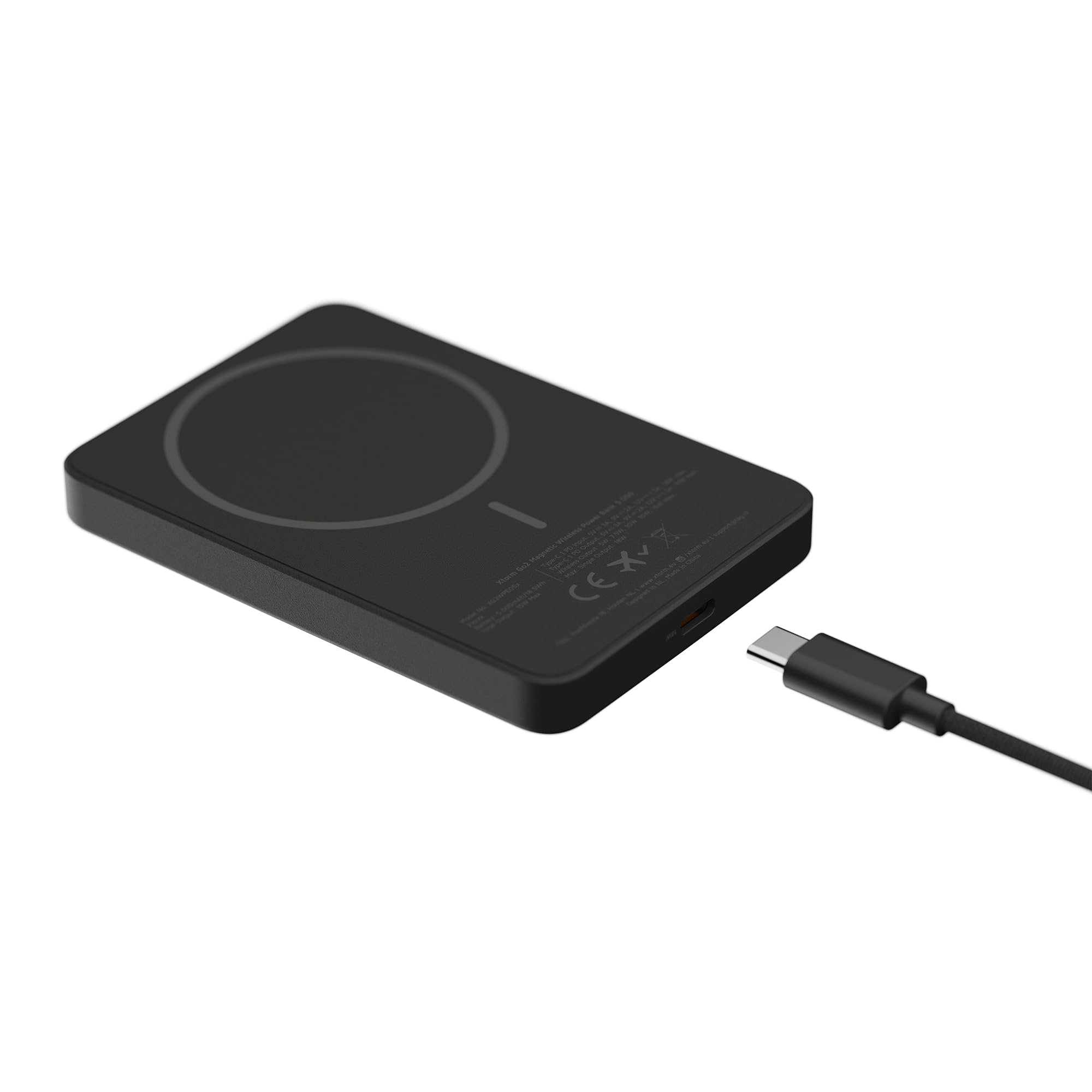 Xtorm Go2 Magnetic Wireless Power Bank 5000 mAh 20 W USB-C PD + ładowanie magnetyczne 15 W, ultra cienkie materiały premium Charcoal Black XG2WP051