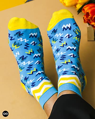 Image of DYNAMOCKS Men's and Women's Combed Cotton Ankle Length Socks (Pack of 6) (Multicolour, Free Size)