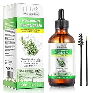 Rosemary Oil for Hair Growth & Skin Care -120ml 100% Pure Rosemary Essential Oil for Eyebrow and Eyelash, Nourishes The Scalp, Stimulates Hair Growth for Men Women