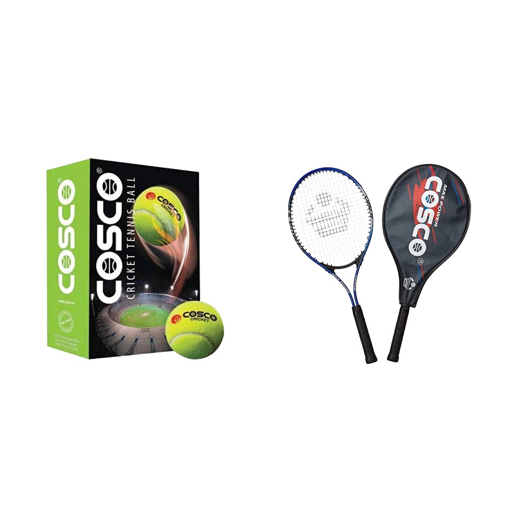 Cosco Light Cricket Tennis Ball (Pack of 6) Max Power Aluminium Tennis Racquet (B098JVPDCF) Amazon Price History, Amazon Price Tracker