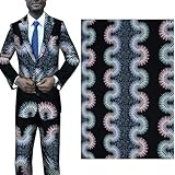 Tejido Africano 100% Algodón Tela Kente Estampada Ankara Étnico Tribal Tapicería de Bricolaje y Material al Aire Libre 6 Yardas (Color : Style 2, Size : 6 Yards)