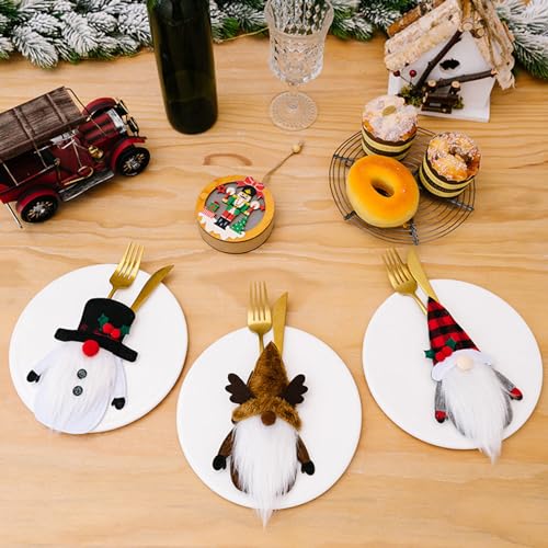 Pochette range-couverts de Noël pour décoration de table festive