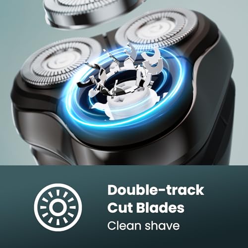 Veaprizper Cordless Electric Shavers For Men : Rechargeable Rotary Razor With Lcd & Trave Lock - Wet/Dry IPX6 Waterproof Beard Trimmer With Pop-Up For Travel Home - 4