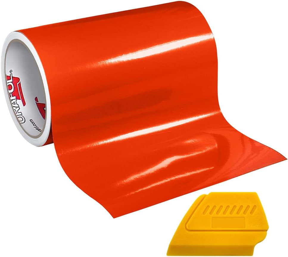VViViD ORACAL 651 12x 15ft Gloss Vinyl Choose Color Solvent-Based Adhesive-Backed Calendared Wrap Decals w/Yellow Multi-Purpose Squeegee (Matte Black)