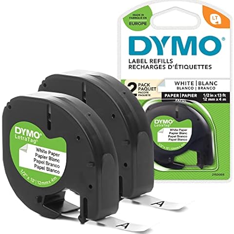 DYMO LetraTag Black Print Labels, 12 mm Cover