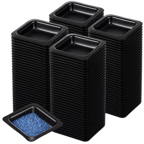 Image of Sherr 500 Pack 7 ml Weigh Boats Bulk Anti Static Black Pans Plastic Square Easy Pour Boats Weighing Trays for Capsule Filling, Lab Dish, Powder, Liquid, Food, Sample Container