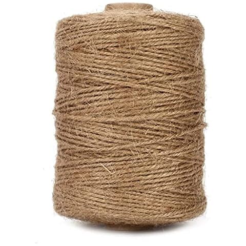 tenn well Jute Twine, 500 Feet Natural Thick Jute String 3Ply Jute Rope for Floristry, Gifts, DIY Arts&Crafts, Decoration, Bundling, Garden and Recycling (Brown) Cover