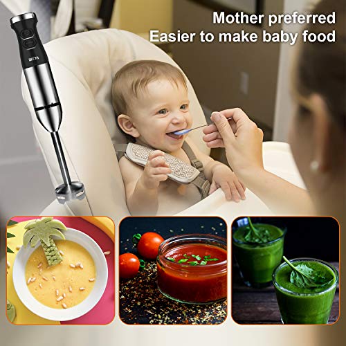 Deeya - Frullatore a immersione 4 in 1, in acciaio...