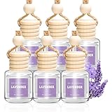 AROIC Car Air Freshener Diffuser Set, 6 Pack Lavender Natural Slow-Release Fragrance, Long Lasting Air Freshener for Women & Men Car Accessories, Hanging Cute Automotive Interior Decor Gift (8ml Each)
