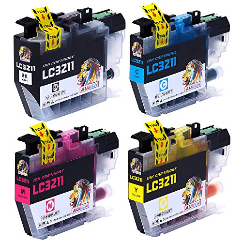 AUBEN LC3211 LC3213 Cartuchos de Tinta 4 Reemplazo para Brother LC-3211 LC-3213 Compatible con Brother DCP-J572DW MFC-J491DW MFC-J497DW DCP-J772DW DCP-J774DW, MFC-J890DW MFC-J895DW