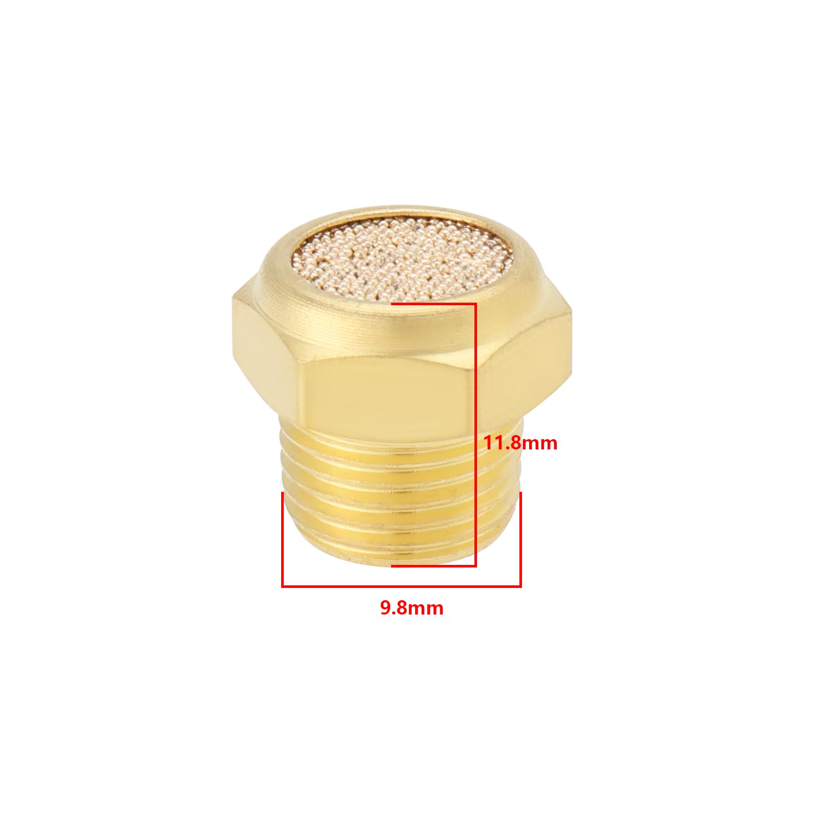Ottone Silenziatore Pneumatico 1/8 Pollice NPT 4 Pezzi Connettore