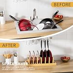 Bamboo Pot Lid Organizer Pot Lid Holder, Pot and Pan Organizer Drawer Organizer for Pot Lids, Pans, Cutting Boards & Baking Sheets, Dinner Plates, Reusable Containers in Cabinet Storage - Image 4