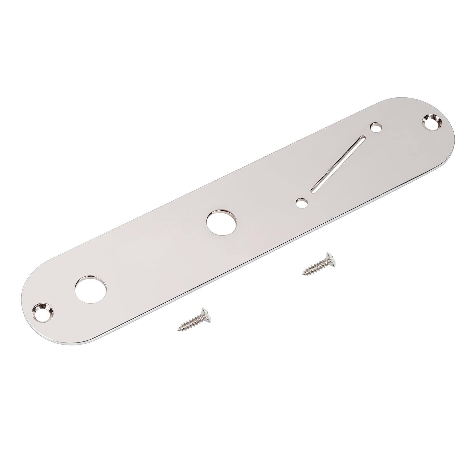 Banworks Guitar Control Plate 10mm (25/64") Potentiometer Holes Narrow Pot Hole Spacing and Angled Switch Slot Steel Switch Control Plate for Telecaster Tele Electric Guitar JT/KZB-03 Nickel