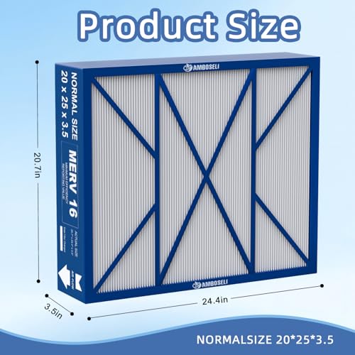 Image of GAPCCCAR2025 Filter MERV 16 Replacement Compatible with Bryant /Carrier Infinity Air Cleaner Purifier Cartridge GAPBBCAR2025 /GAPCCCAR2025, 20 inch x 25 inch(actual size: 24.4 inch x 20.7 inch x 3.5 inch）