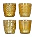 Produktbild levandeo 4er Set Windlicht H7,5cm Glas Gelb Teelichthalter Kerzen Retro Kerze Kerzenhalter Tischdeko Deko