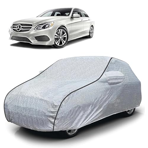 Image of Sulfar 100% Waterproof Car Body Cover Compatible with Mirror for Mercedes Benz E280 Cdi (Triple Stitched, Full Bottom Elastic, Magic Silver with Black Piping)