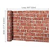 LEPENDOR 17.7" X 393" Brick Decorative Wallpaper Self-Adhesive Wallpaper Lengthen Printed Stick Paper Easy to Apply Peel and Stick Wall Paper - 0.45 x 10 m, Red Brick #4