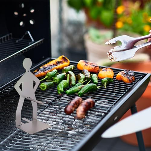 EHDWXVZM 3 Stück Grillwurstständer Und 1 Stück Ölbürste, Edelstahlgrill, Kreativgrill, Backzubehör, Backpinsel, Silikonpinsel