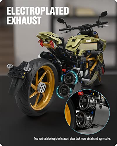 Nifeliz Tiavel Motorcycle Toy Building Kit, Build A Stylish Motorcycle Display Model, Collectible Motorcycle Model Building Kit For Adults(2025 Pcs) #TOP5