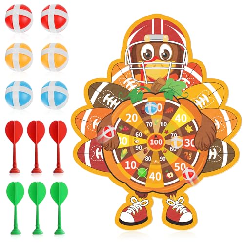 Thanksgiving Dart Board Game for Kids - Fall Turkey Dart