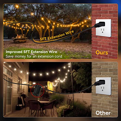 Moffe 50Ft Outdoor String Lights With 16 S14 Edison Bulbs, Waterproof Connectable Led Hanging Lights For Patio, Porch, Deck, Bistro, Cafe, Balcony, Backyard Porch Garden,Party Decor,2200K Warm White #TOP6