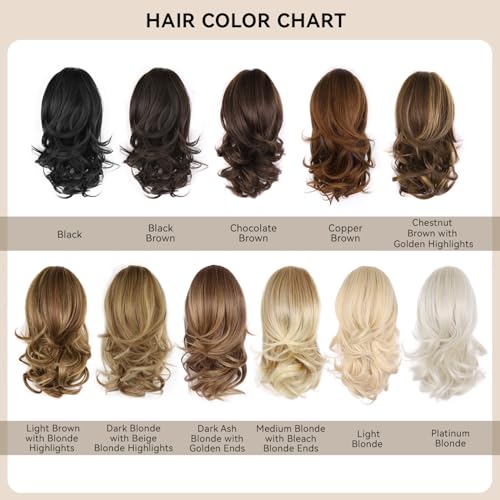 ZQIAN BEAUTY 14 Inch Blonde Ponytail Extension, Clip on Ponytails for Women
