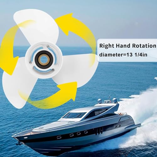 Image of VIF Aluminum Boat Propeller with Yamaha 60HP 70HP 75HP 80HP 85HP 90HP 115HP 130HP Outboard Engines,15 Tooth, Rh