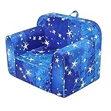 MOMCAYWEX Comfy Kids Sofa Chair, Toddler Foam Chair with Carrying Handle, Reading Chair for Boys and Girls, Premium Canvas, Starry Night