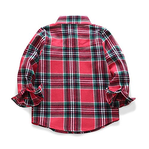 Image of Phorecys Girls' Plaid Flannel Shirt Long Sleeve Button Down Buffalo Checkered Shirt 2T-10 Years