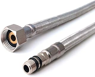 Pair of 10mm (Male end into The tap) x 3/8" (EU) (300mm Long) Kitchen/Basin Monobloc Mixer Tap Connectors Flexi Pipes Tails