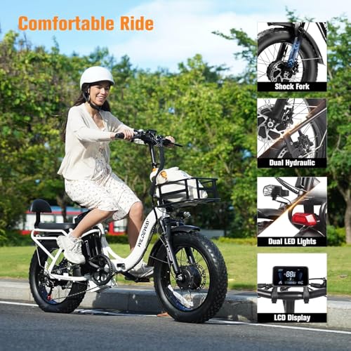 Image of Wildeway Folding Electric Bike for Adults,2000W Dual Motor Ebike 20x4.0 Fat Tire All-Terrain 28MPH,48V 32Ah /60Ah Removable Battery,7-Speed,Dual Hydraulic Disc Brake,City Commuting Delivery Bicycle