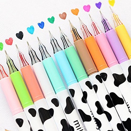 Starsource Art Supply 12-Color Refillable Gel Pen 0.38Mm Fine Point Marker Pen Color Pen Set,12 Pack #TOP1