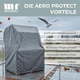 MR. DEKO® Aero Protect pokrowiec ochronny na kosz plażowy, ciemnoszary, rozmiar L 128 x 85 x 170 cm (szer. x gł. x wys.), pokrowiec na 2-osobowy kosz plażowy, oddychający i odporny na warunki zimowe,